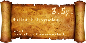 Beller Szilveszter névjegykártya