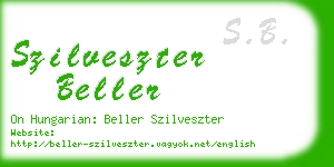 szilveszter beller business card